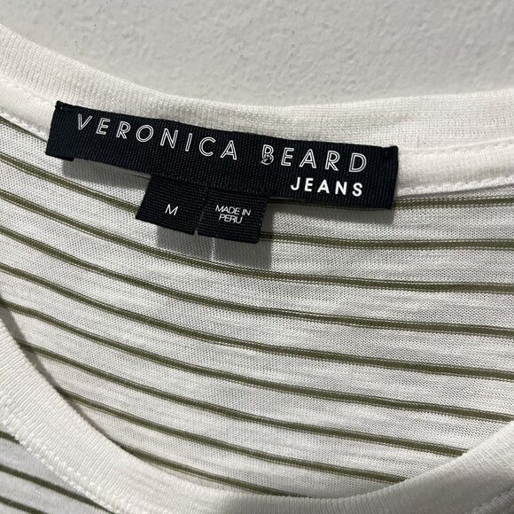 Veronica‎ Beard Trail Striped Tiered Midi Dress Women’s Medium Pima Cotton - Picture 4 of 9